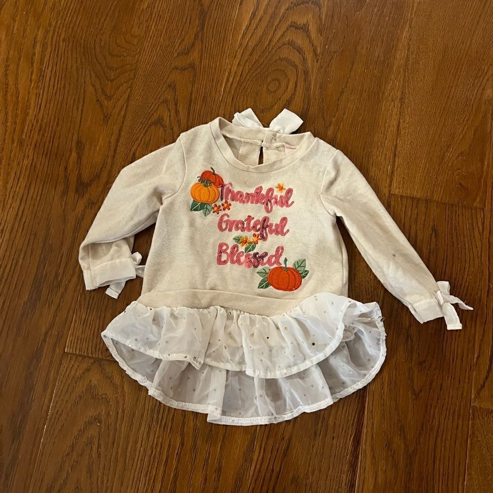 Beautiful Little Lass size 12 mos. thankful grateful blessed top
